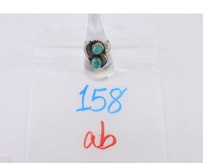 Navajo Ring 925 Silver Natural Blue Gem Turquoise Artist Signed MC C.80's