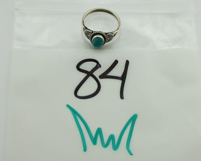 Navajo Ring 925 Silver Natural Blue Turquoise Native Artist C.80's
