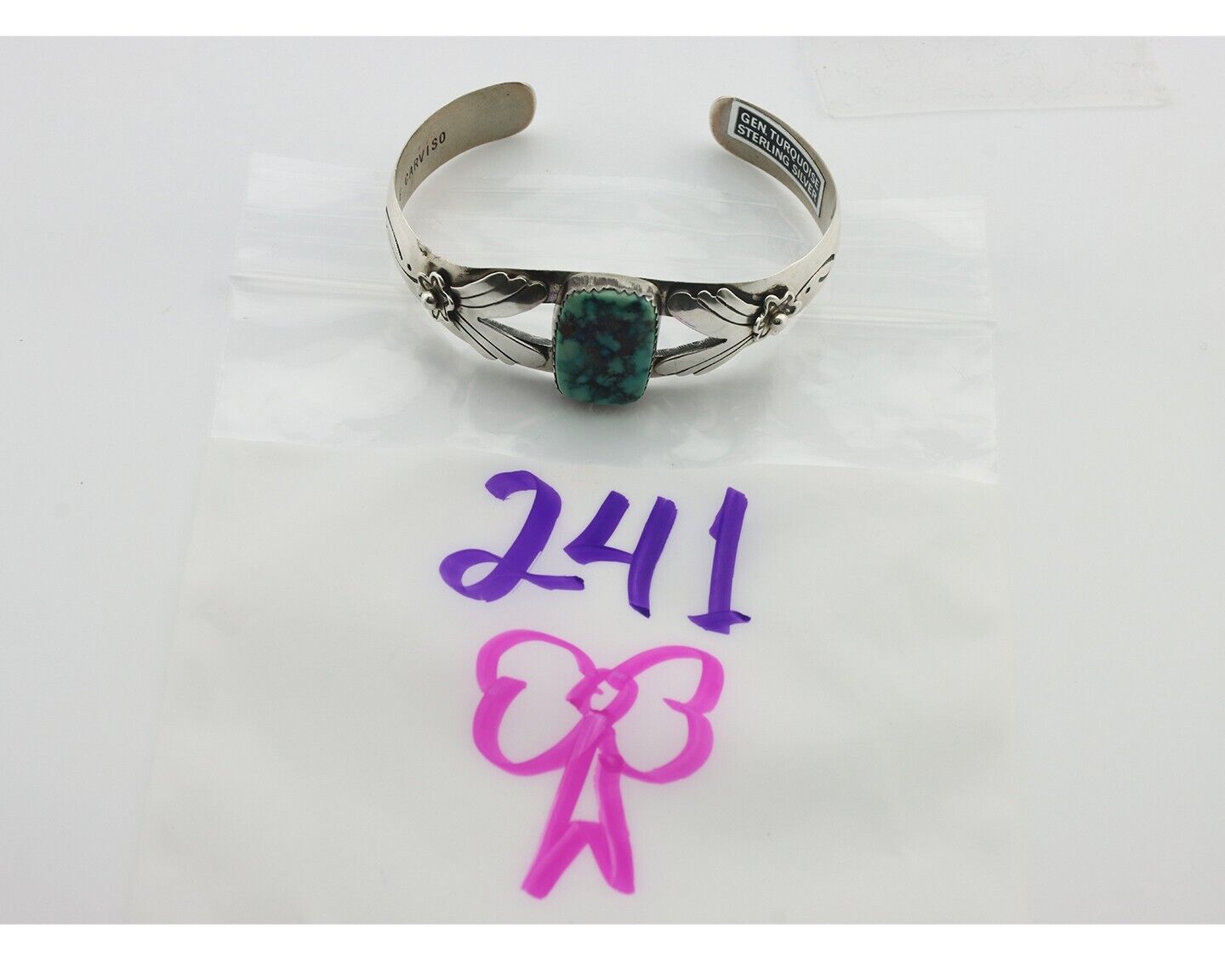 Navajo Bracelet 925 Silver Pilot Mountain Artist Signed Emma Carviso C.80's