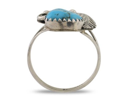 Navajo Ring 925 Silver Morenci Turquoise Native American Artist C.80's