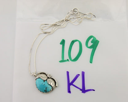 Navajo Necklace 925 Silver Natural Blue Turquoise Artist Signed D Zachary C.80's