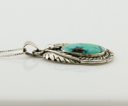 Navajo Turquoise Handmade Necklace 925 Silver Signed SunRise C.80's