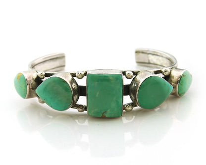 Navajo Cuff Bracelet 925 Sterling Silver Turquoise Vintage Signed GN
