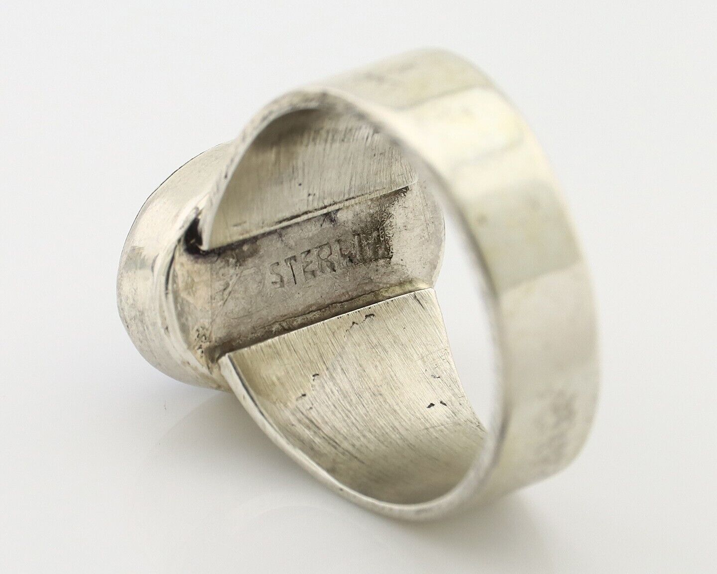 Zuni Inlaid Ring 925 Silver Mixed Natural Gemstones Native American Artist C.80s