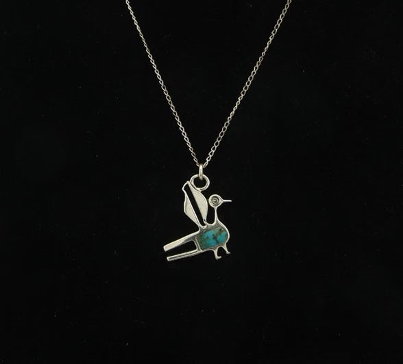 Navajo Necklace Sterling Silver Natural Blue Turquoise Vintage