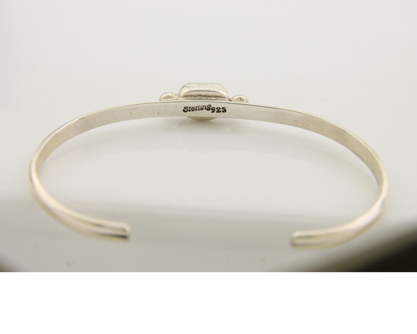 Navajo Bracelet .925 Silver Natural Red Coral Cuff Native American Artist C.80's