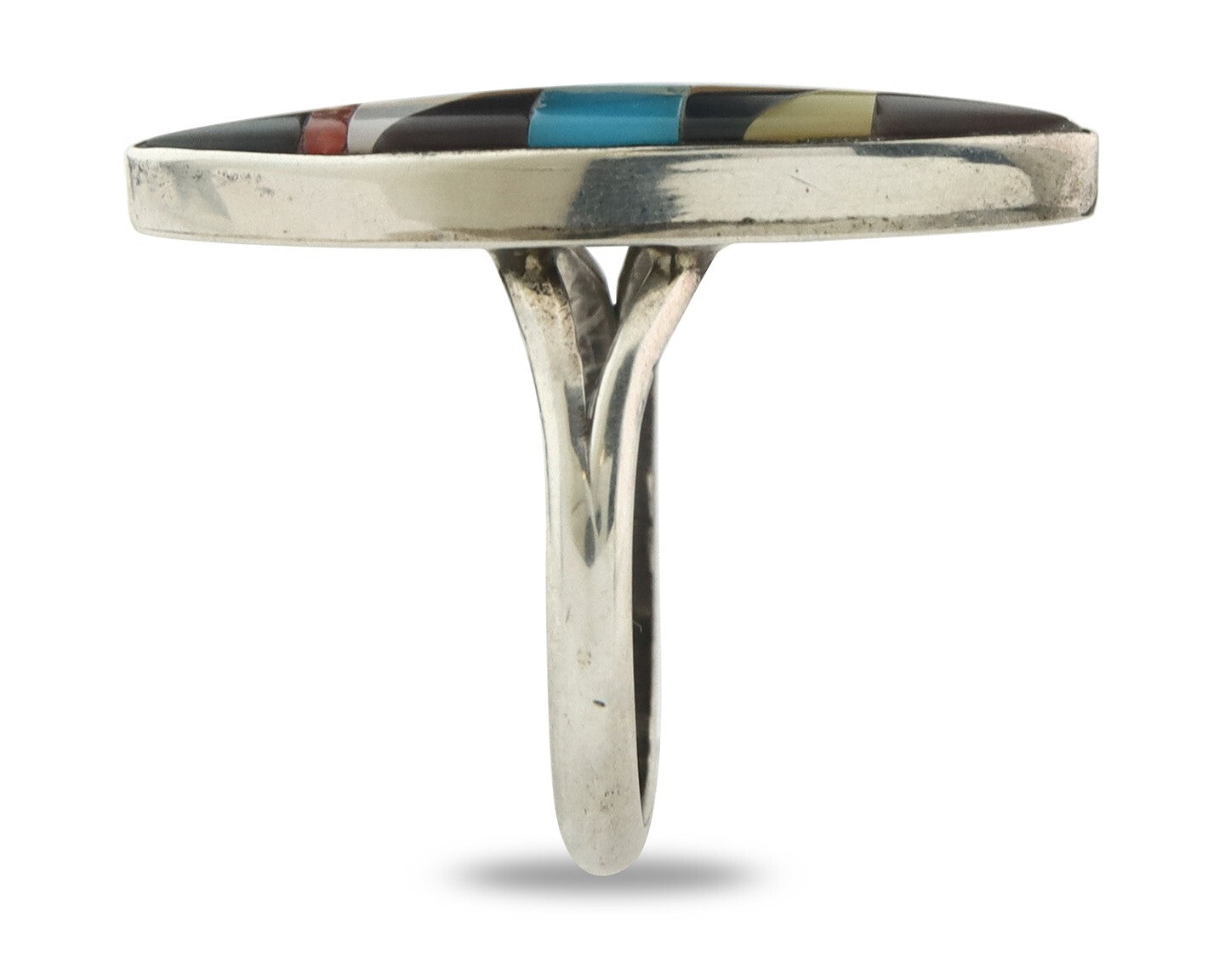 Vintage Zuni Ring 925 Sterling Silver Natural Gemstone Size 7.75
