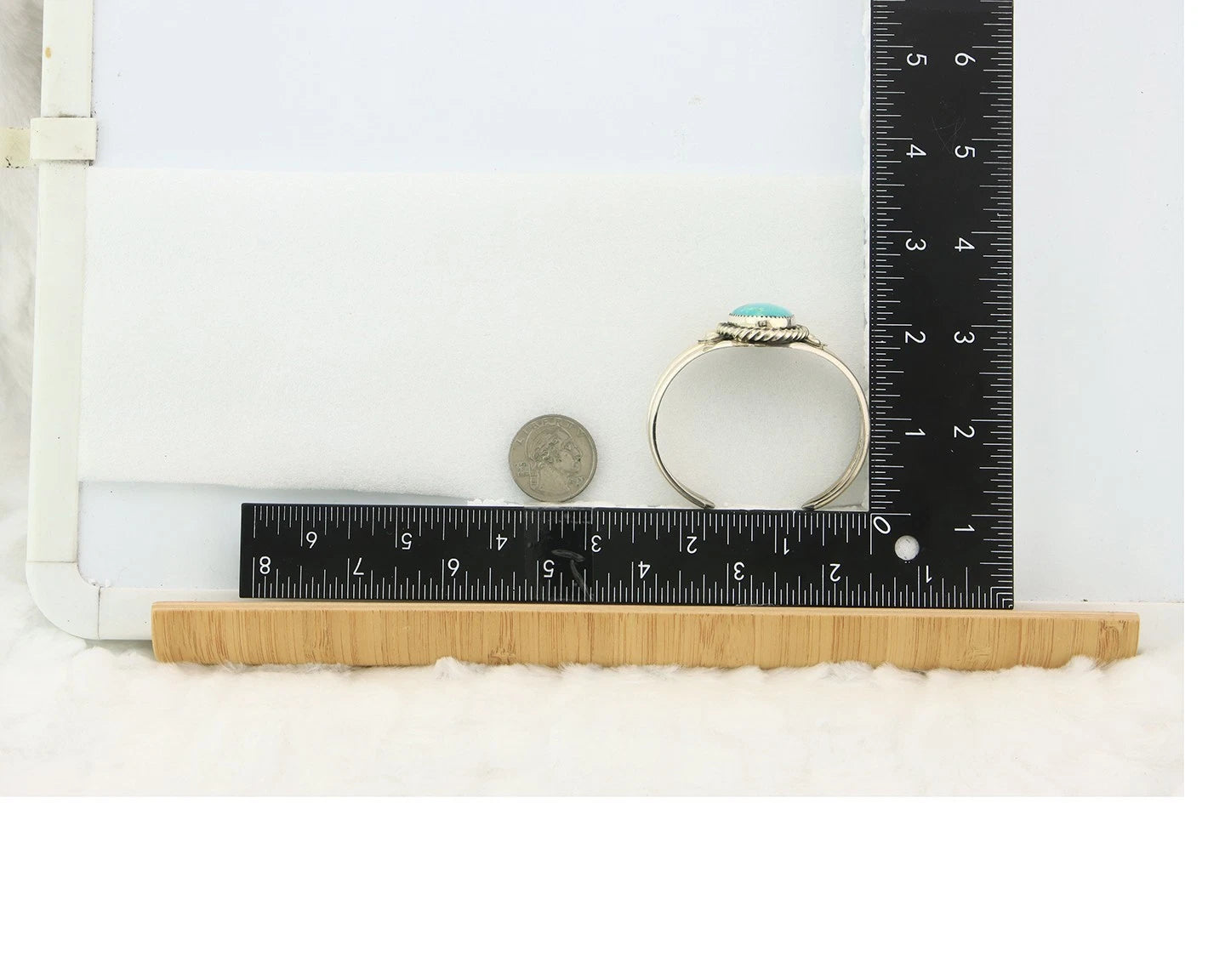 Navajo Cuff Bracelet Sterling Silver Turquoise Native Artist Signed Randy Boyd