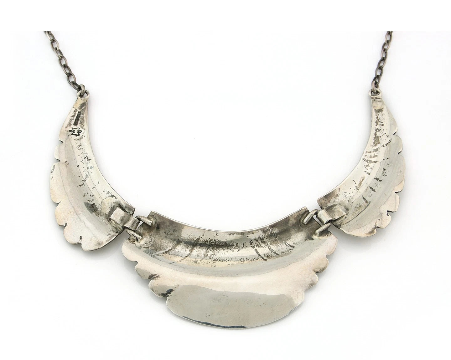 Navajo Necklace Sterling Silver Handmade Vintage Signed Montoya