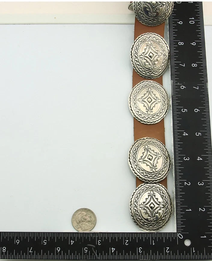 Navajo Concho Belt Sterling Silver Handmade Vintage