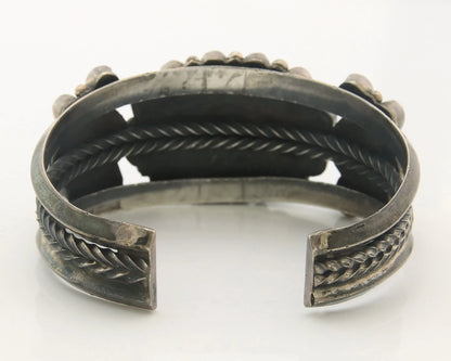 Navajo Cuff Bracelet Sterling Silver Natural Gemstone Vintage Handmade