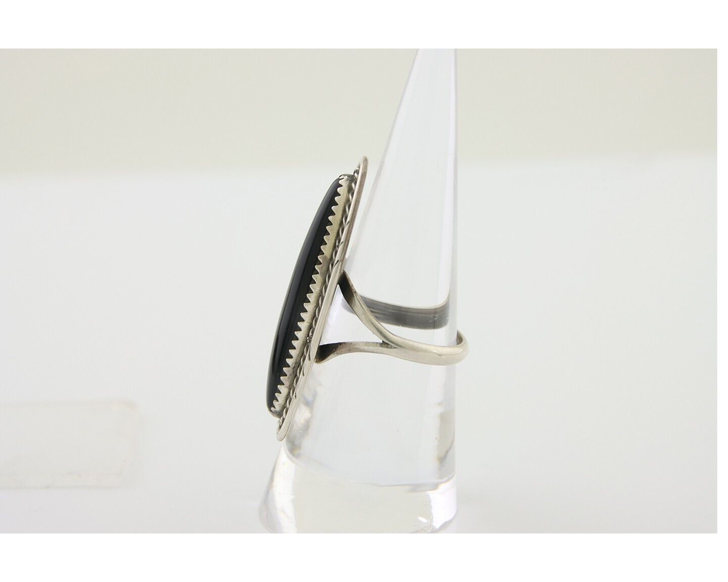 Navajo Handmade Ring 925 Silver Black Onyx Native American Artist C.80's