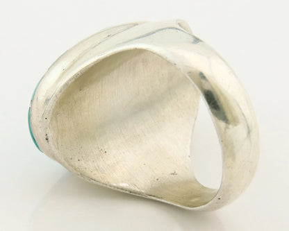 Men Zuni Ring Sterling Silver Turquoise Handmade Vintage Size 11.25