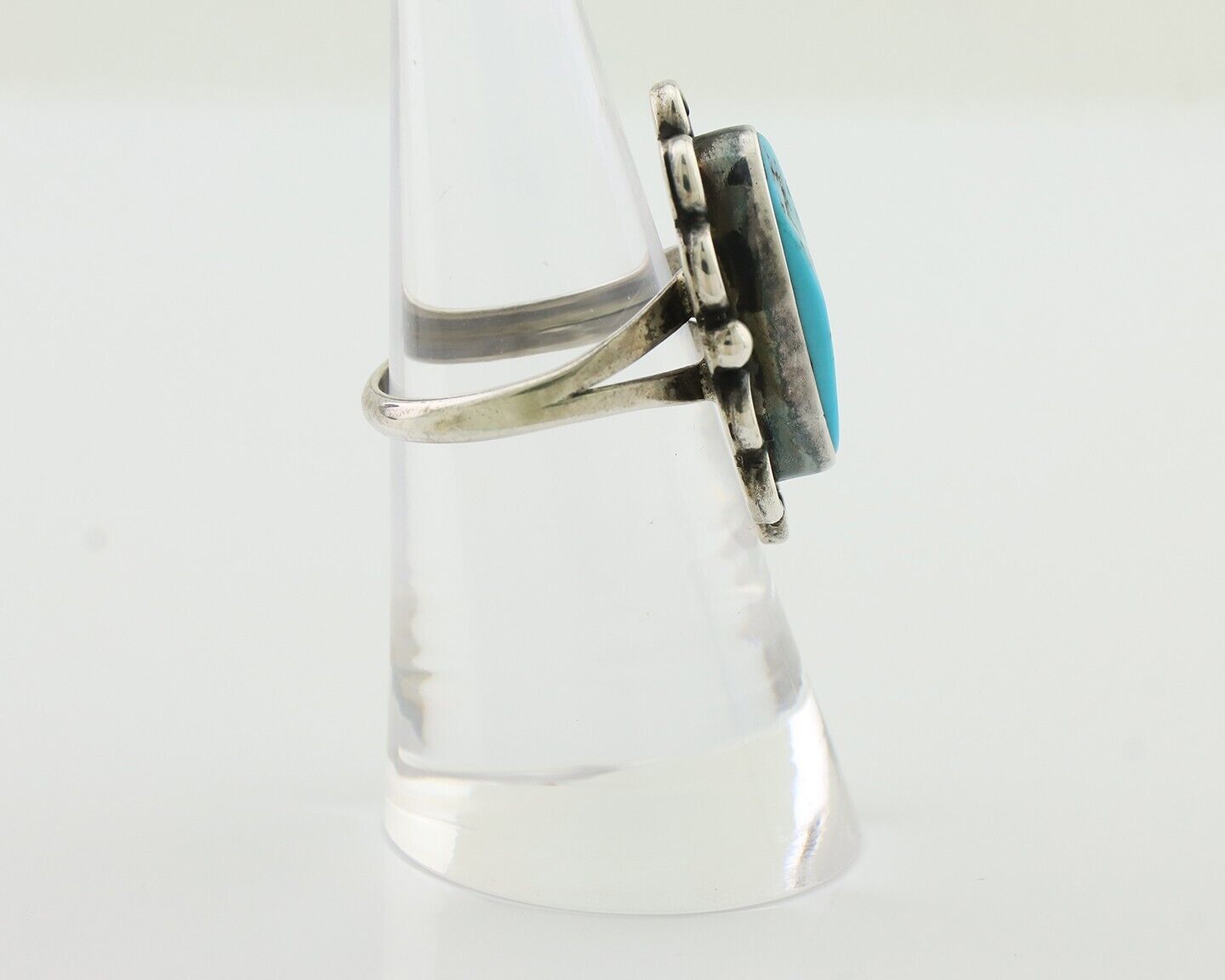 Navajo Turquoise Ring 925 Silver Handmade Native American Artist C.80's