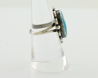 Navajo Turquoise Ring 925 Silver Handmade Native American Artist C.80's
