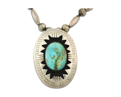 Navajo Sterling Silver Necklace Pendant Handmade Authentic Vintage C.80's