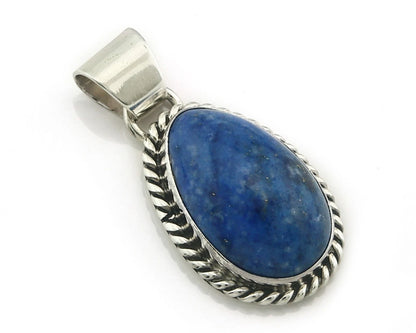 Navajo 925 Sterling Silver Pendant Signed M Sterling Hand Stamped Natural Lapis