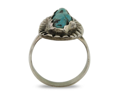 Navajo Handmade Ring 925 Silver Turquoise Native American Artist C.80's