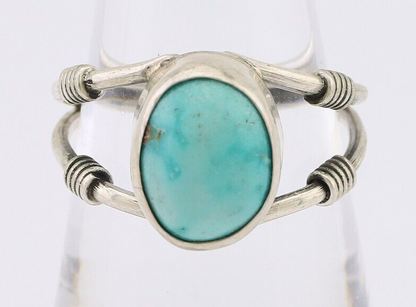 Navajo Ring 925 Silver Natural Blue Turquoise Native American Artist C.80's