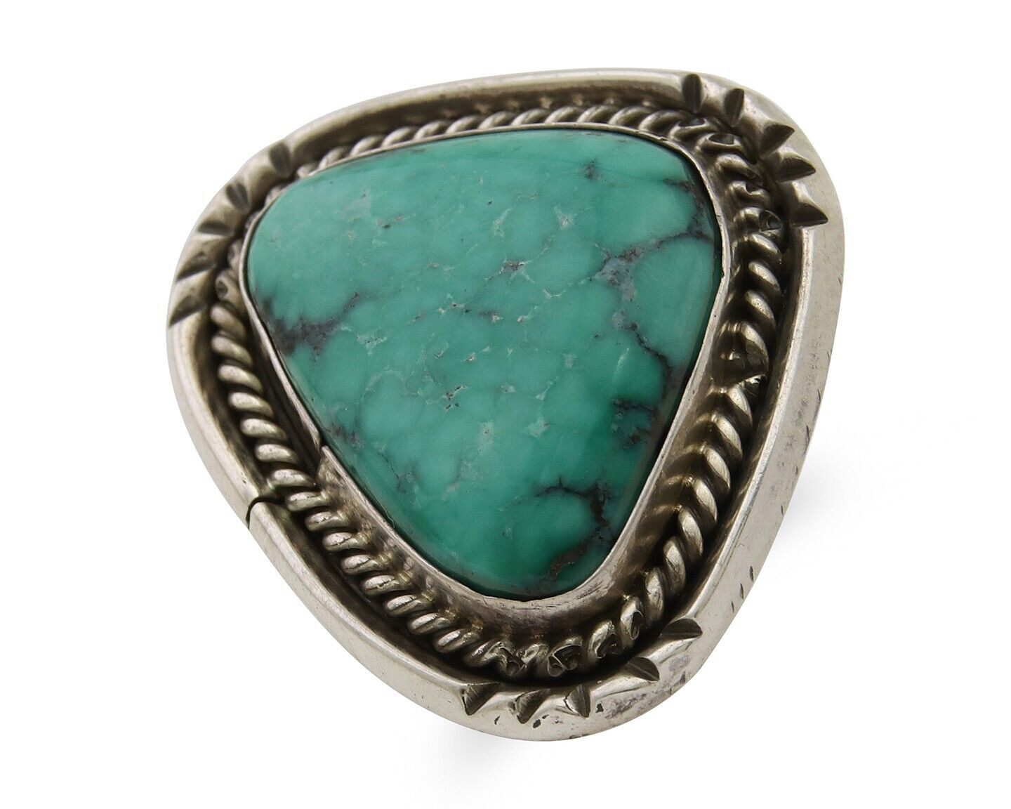 Navajo Handmade Ring 925 Silver Turquoise Native Artist C.80's