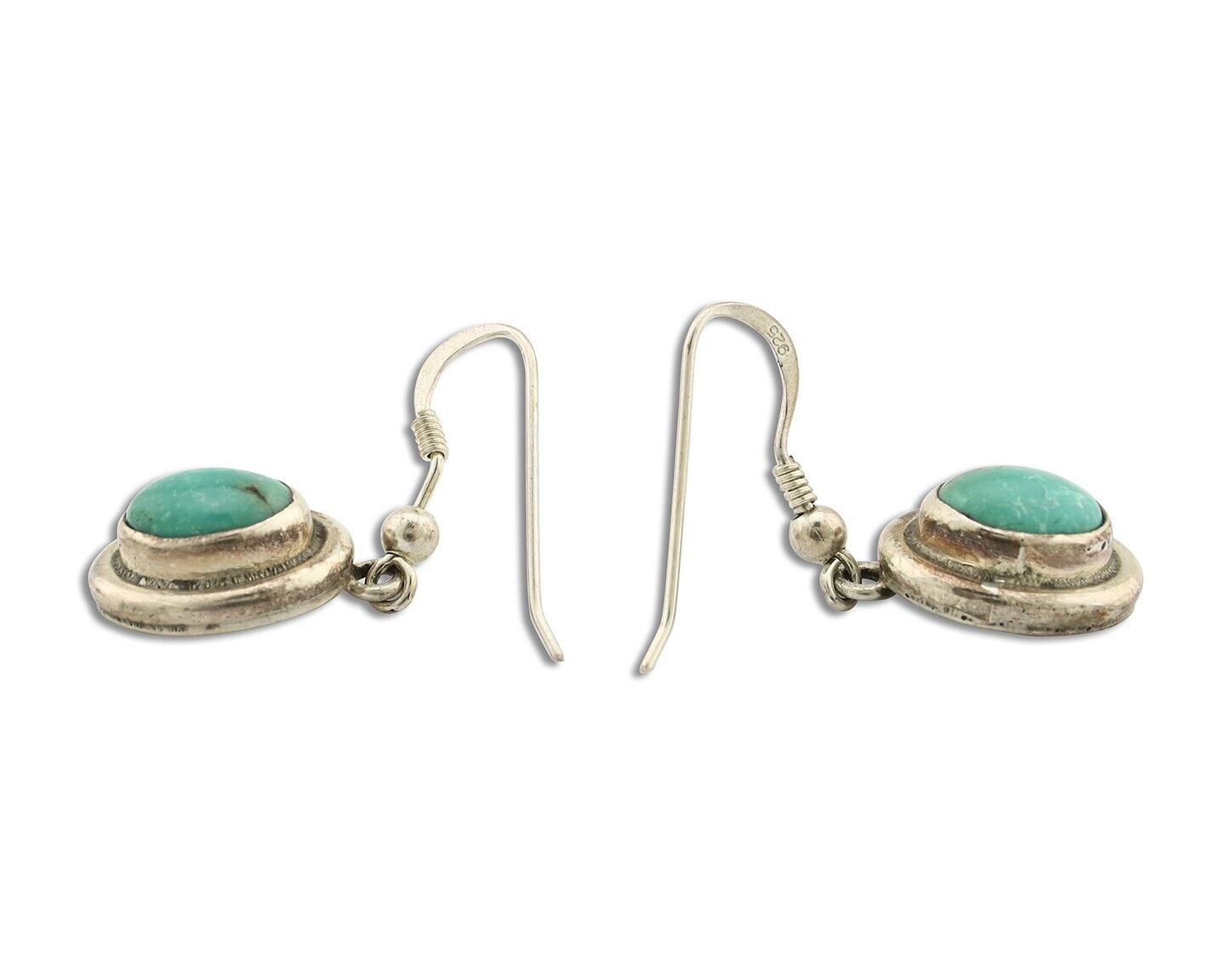 Navajo Earrings 925 Silver Arizona Turquoise Native American Artist C.80s