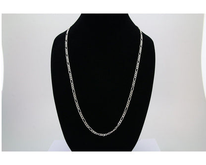 Men 4.5 mm Figaro Chain .925 Solid Sterling Silver 28 inch Long