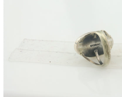 Vintage Navajo Ring 925 Sterling Authentic Traditional Turquoise Size 8.0