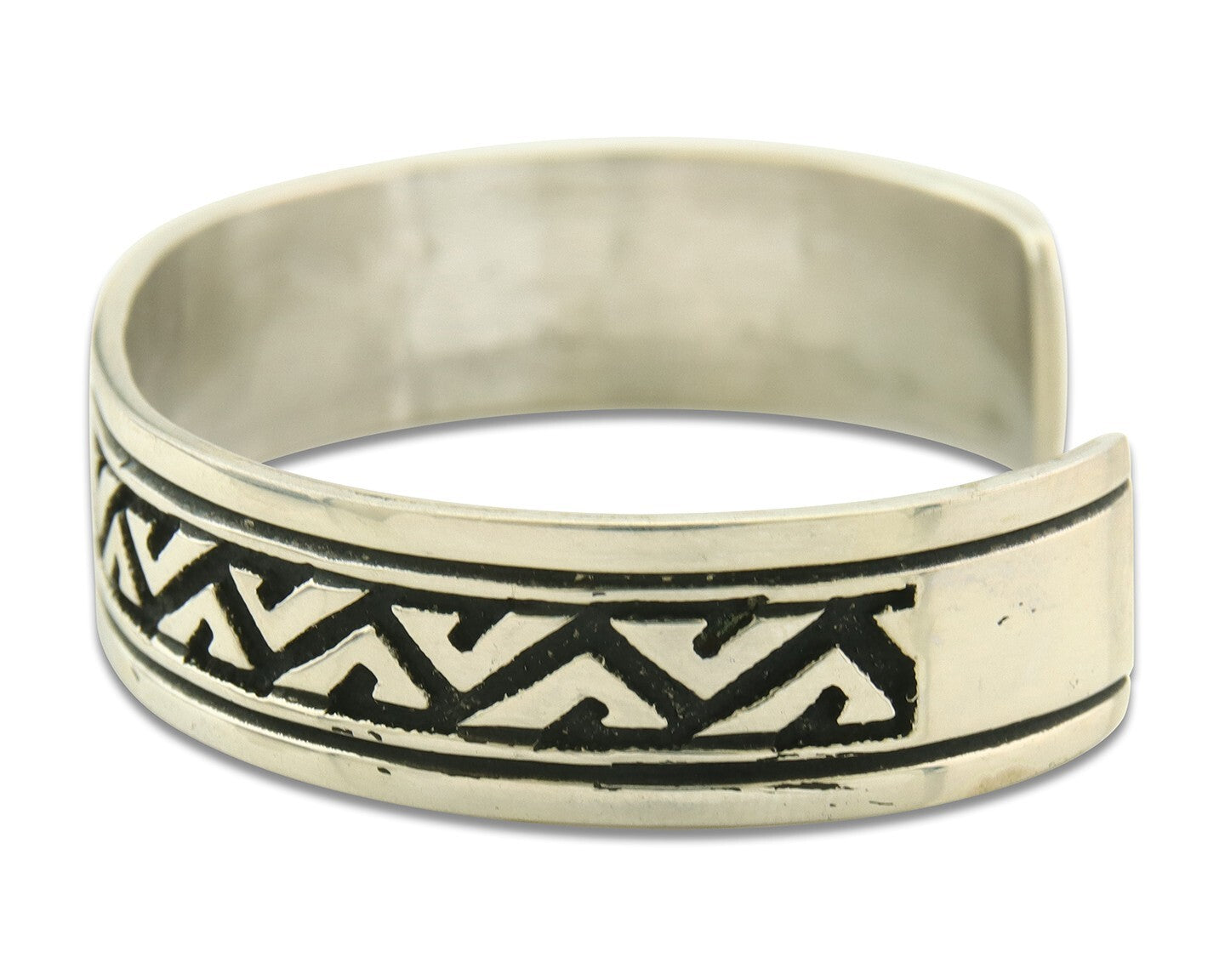 Navajo Bracelet 925 Silver Artist Signed Thomas Singer Cuff Made in the 1980's