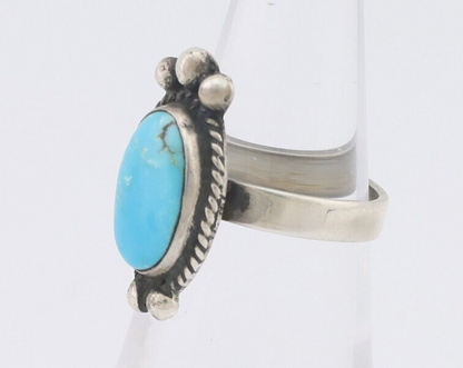 Navajo Ring 925 Silver Natural Blue Turquoise Native American Artist C.80's