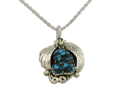 Navajo Turquoise Necklace 925 Silver Native American Artist C.80's