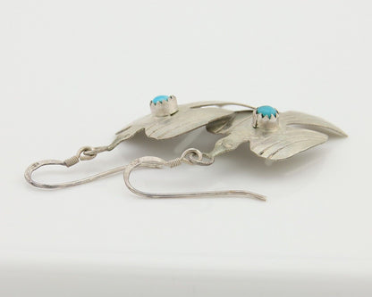 Navajo Thunderbird Earrings 925 Silver Natural Turquoise Native Artist C.80's