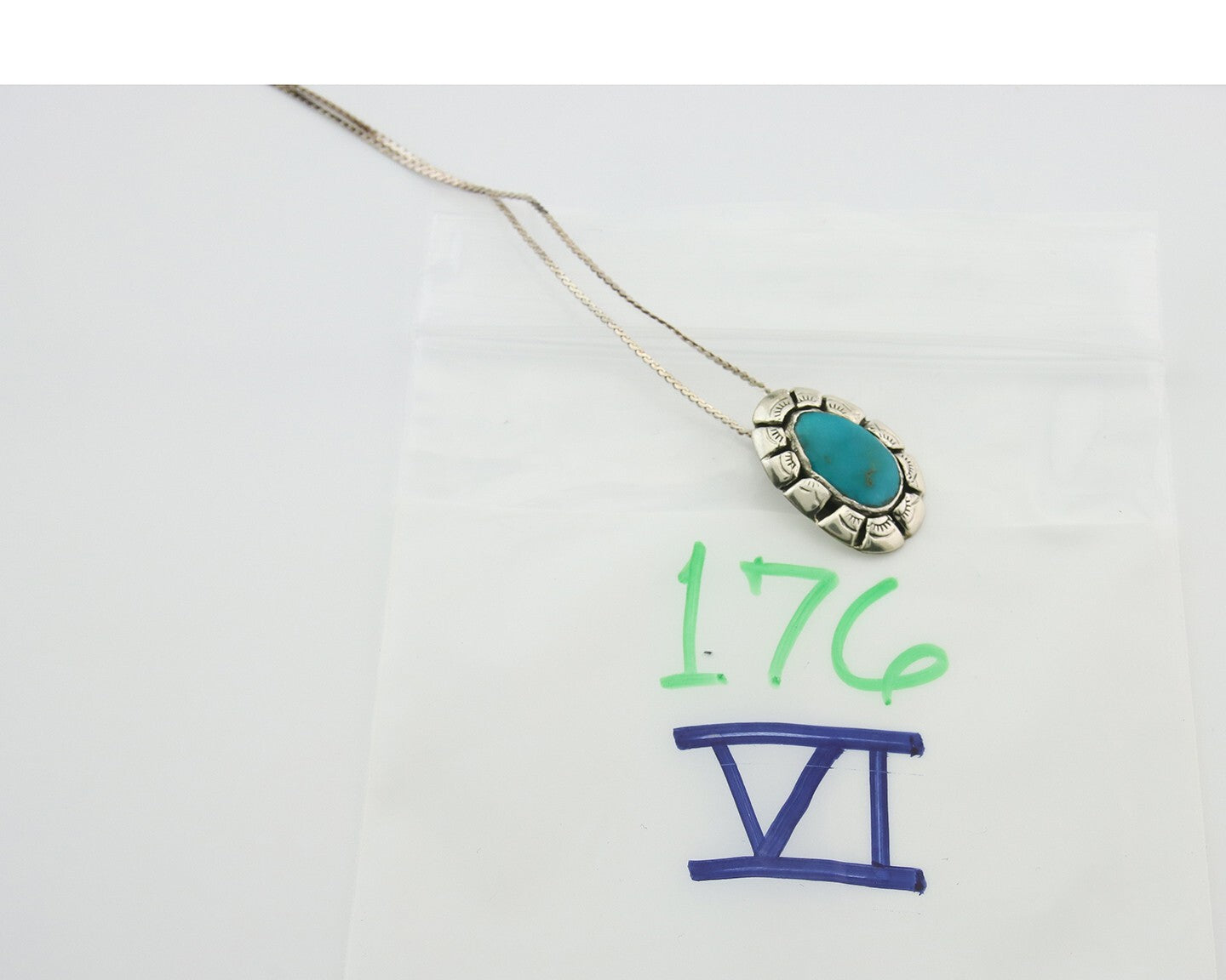 Navajo Sterling Silver Necklace Authentic Turquoise Vintage Handmade