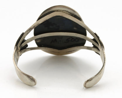 Navajo Shadow Box Bracelet .925 Silver Blue Turquoise Artist Signed M Montoya 80