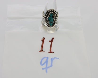 Navajo Handmade Ring 925 Silver Turquoise Native American Artist C.80's