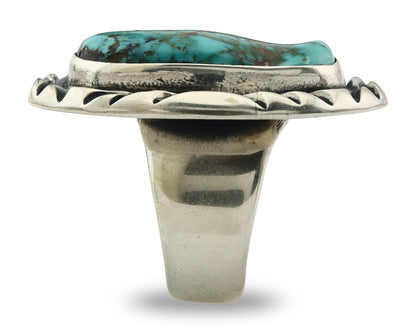 Vintage Navajo Ring 925 Sterling Silver Turquoise Signed C Montoya Size 8.25