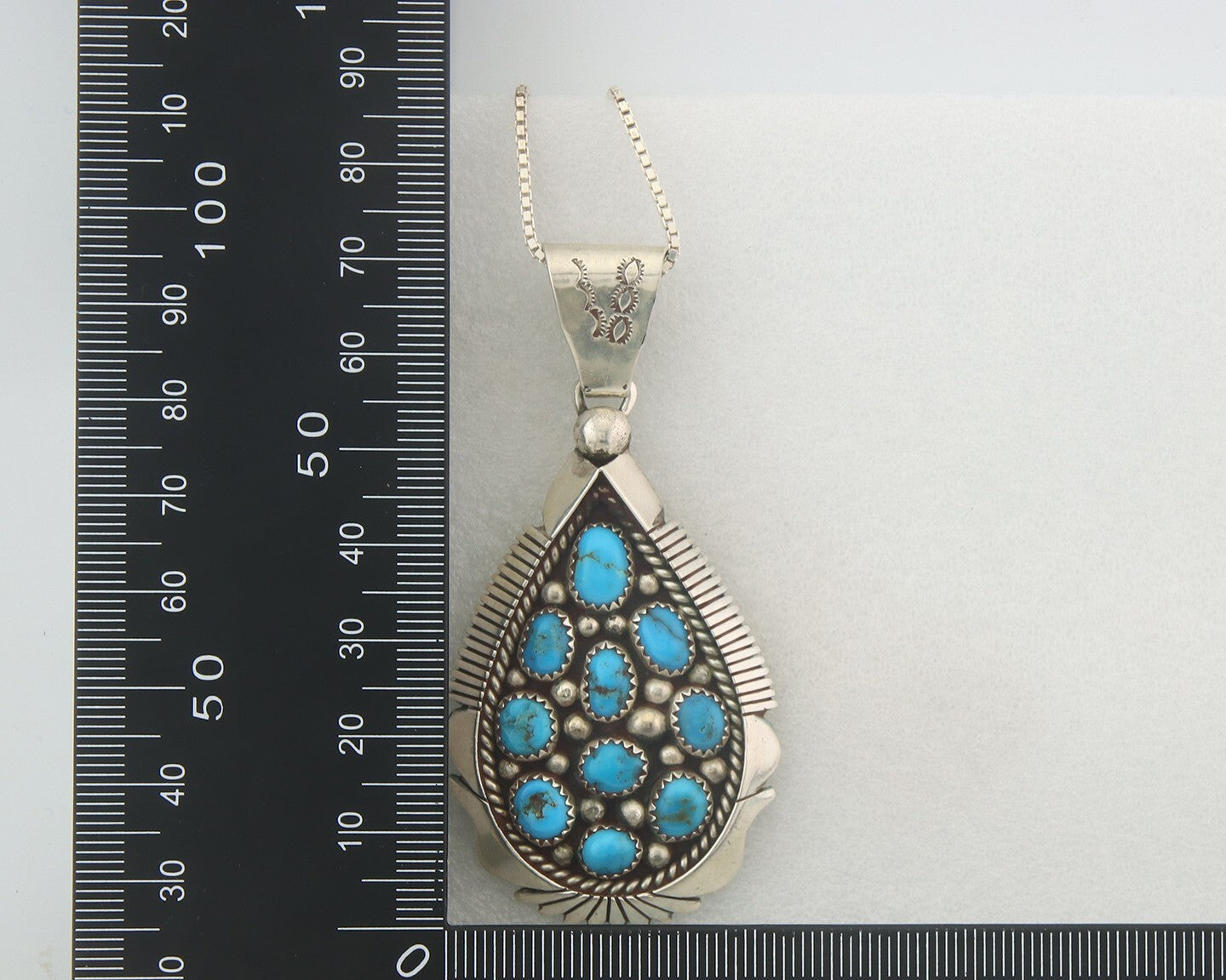 Navajo Sterling silver Necklace Turquosie Authentic Vintage Native American