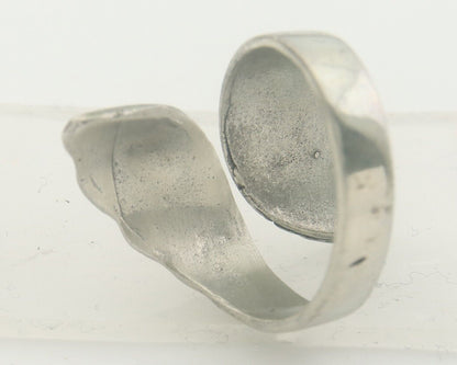 Navajo Ring 925 Silver Inlaid Natural Coral Native Artist C.80's Size 7.0