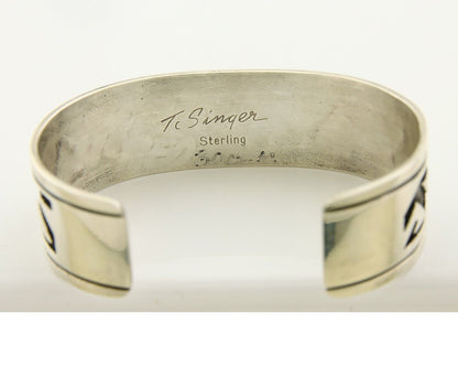 Navajo Bracelet 925 Silver Handmade Cuff Artist Signed Tommy Singer C.80's