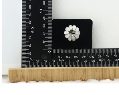 Vintage Zuni Ring 925 Sterling Silver Natural Gemstone Size 7.0