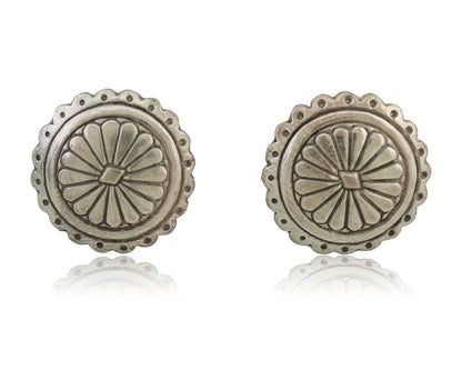 Navajo Small Shield Earrings 925 Silver Native American Artist C.80's