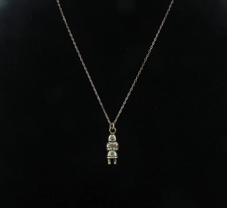 Navajo Necklace Sterling Silver Natural Blue Turquoise Vintage