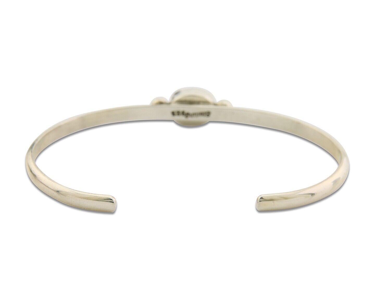 Navajo Bracelet .925 Silver Natural Red Coral Cuff Native American Artist C.80's