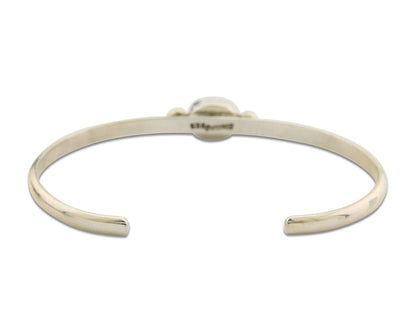 Navajo Bracelet .925 Silver Natural Red Coral Cuff Native American Artist C.80's