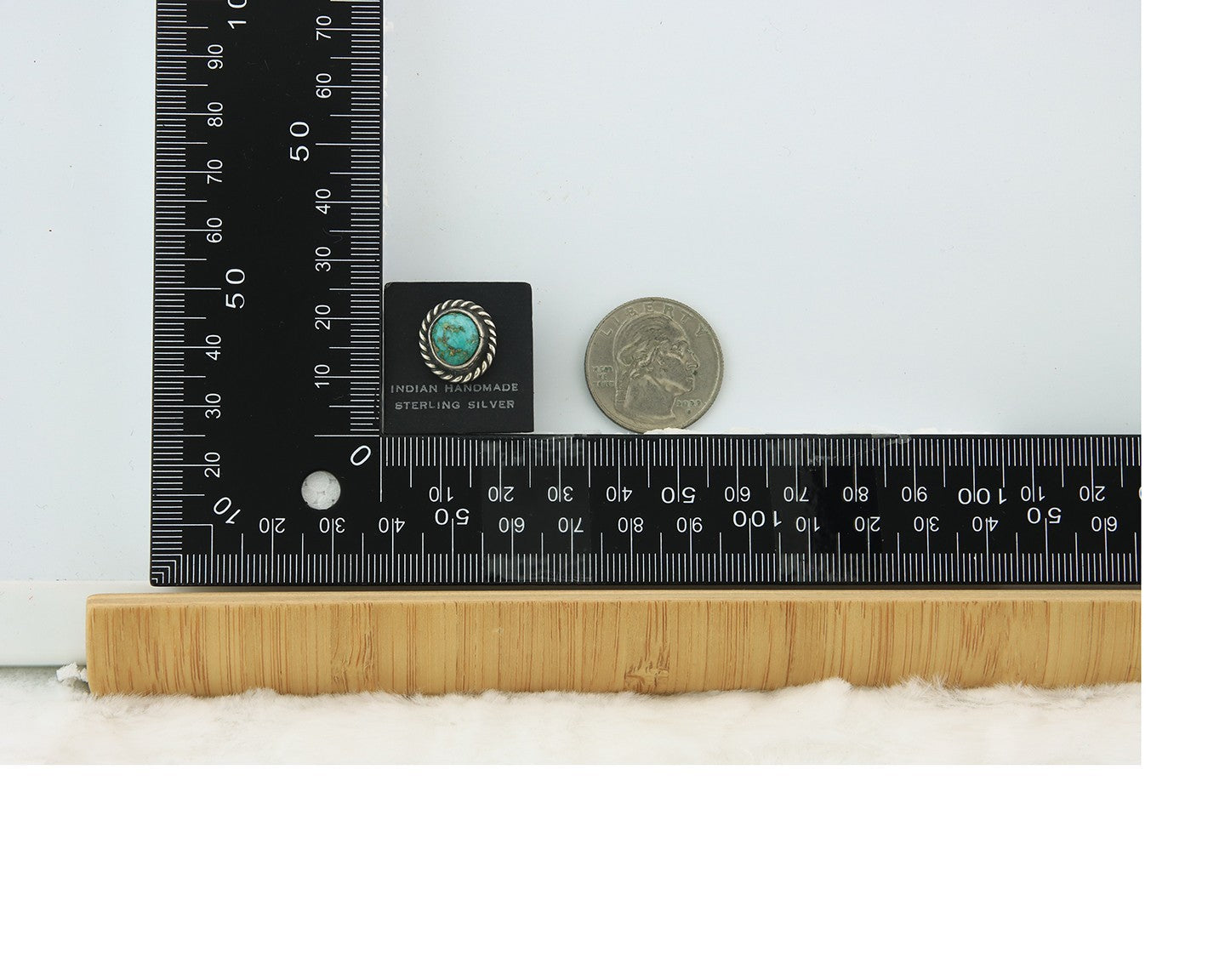 Navajo Tie Tack 925 Silver Natural Turquoise Native Artist Vintage