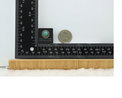 Navajo Tie Tack 925 Silver Natural Turquoise Native Artist Vintage