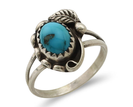 Navajo Ring 925 Silver Turquoise Artist Signed SkyStone Creations C.80's