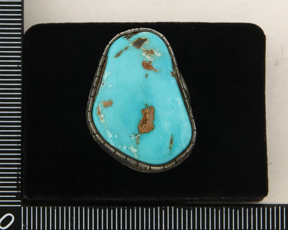 Navajo Ring 925 Sterling Turquoise Signed D Zachary C.80's Size 8.0