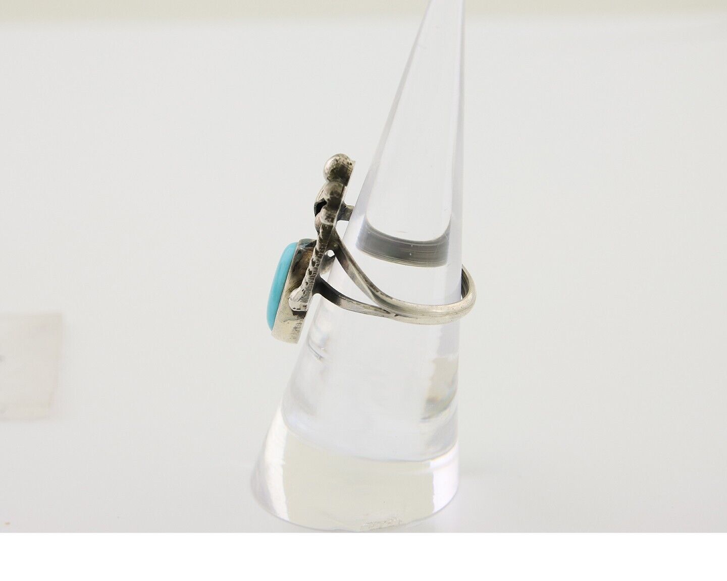 Navajo Handmade Ring 925 Silver Turquoise Signed LS C.80's