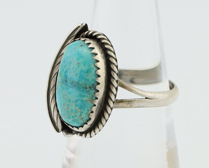 Navajo Handmade Ring 925 Silver Natural Turquoise Artist Signed IJC C.80's