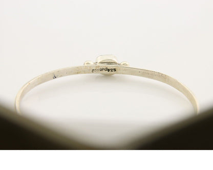 Navajo Bracelet .925 Silver Natural Red Coral Cuff Native American Artist C.80's